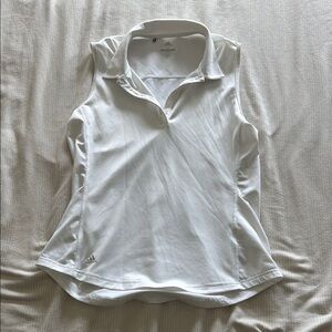 adidas White Sleeveless Tank Top